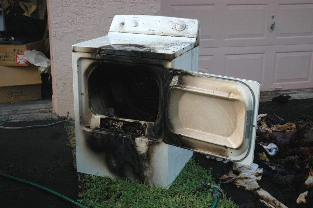 fire damage from dryer clogged vent