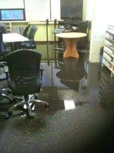 Water Damage in Office Abbotts Cleanup and Restoration Colorado