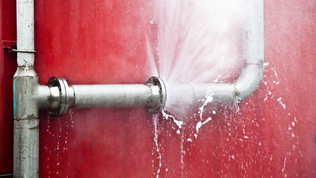 burst pipe results in need for water damage restoration services