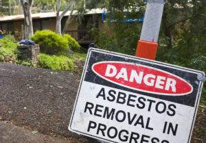 asbestos removal sign