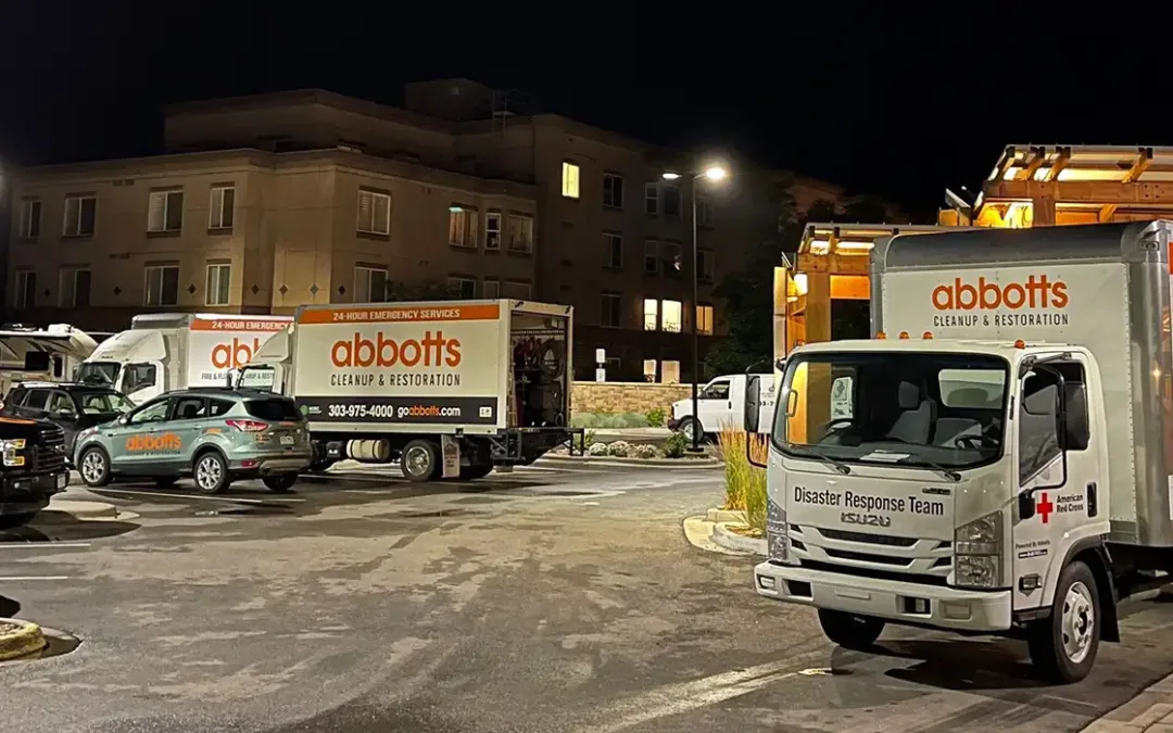Abbotts Cleanup and Restoration trucks in Denver